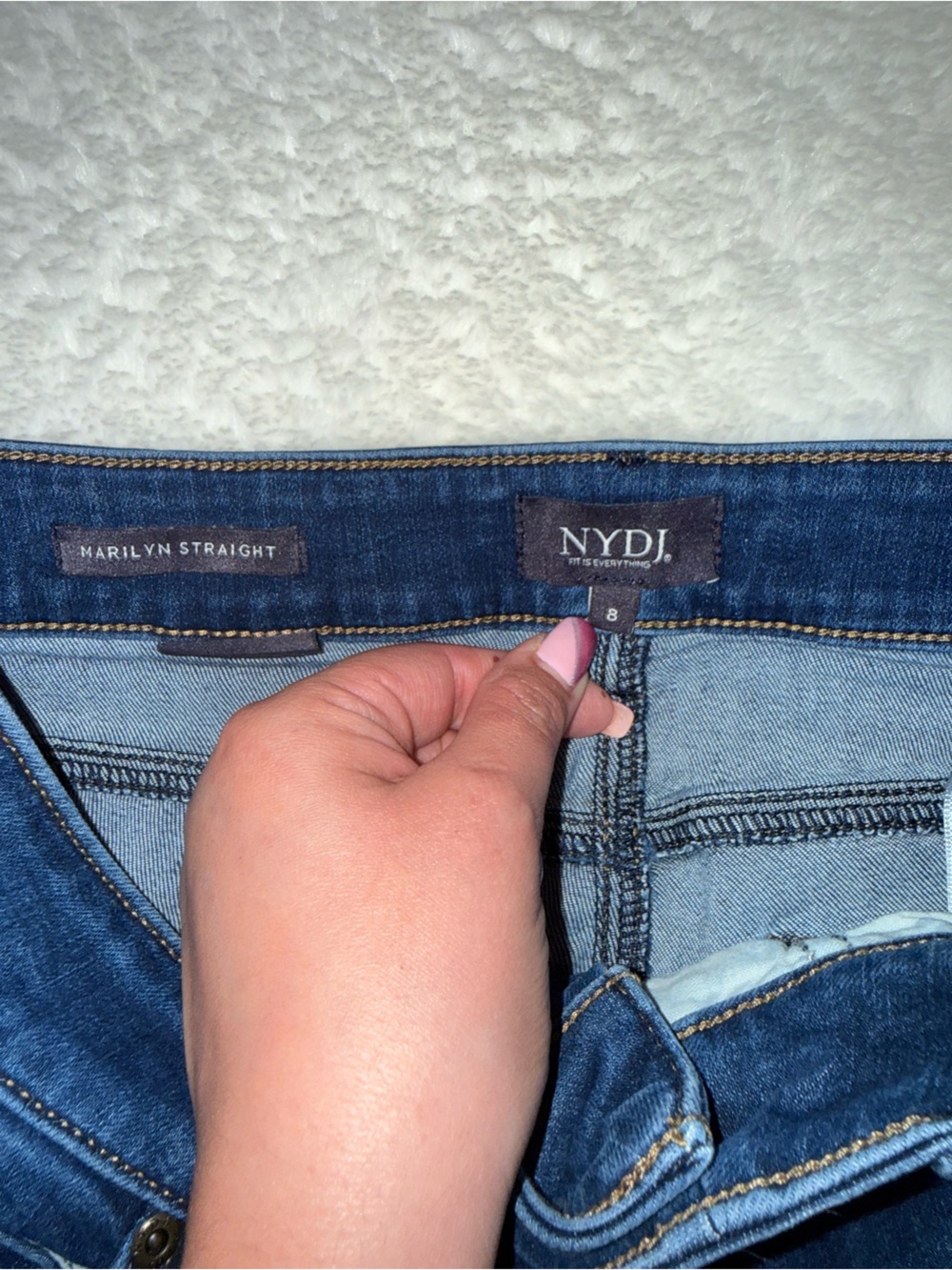 2 x 20$ NYDJ Dark Blue Straight-Leg Jeans Size 8 - Picture 4 of 10